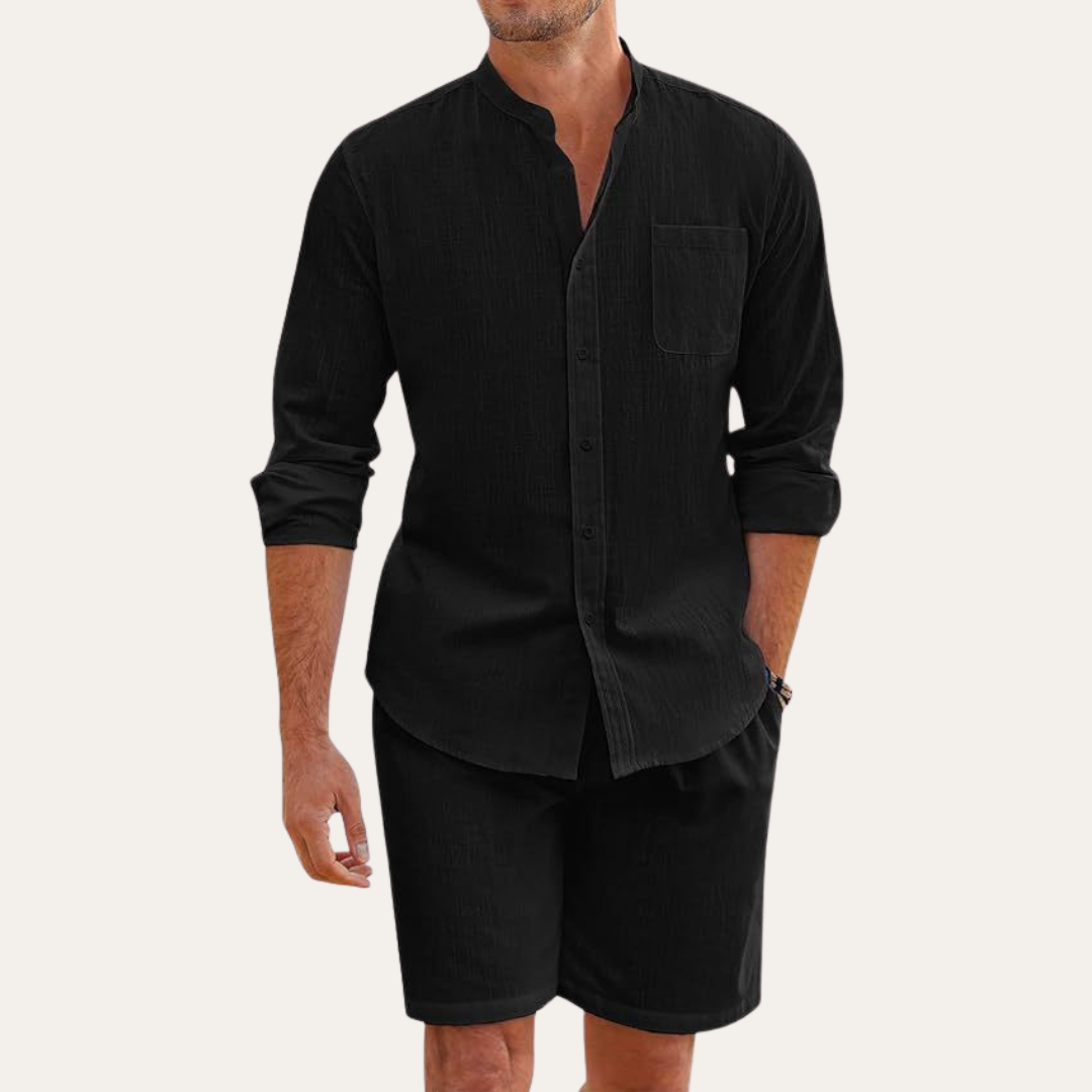 Leo | Men's Linen Shirt and Shorts Set