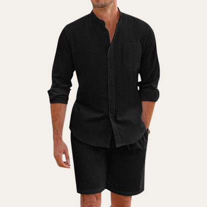 Leo | Men's Linen Shirt and Shorts Set