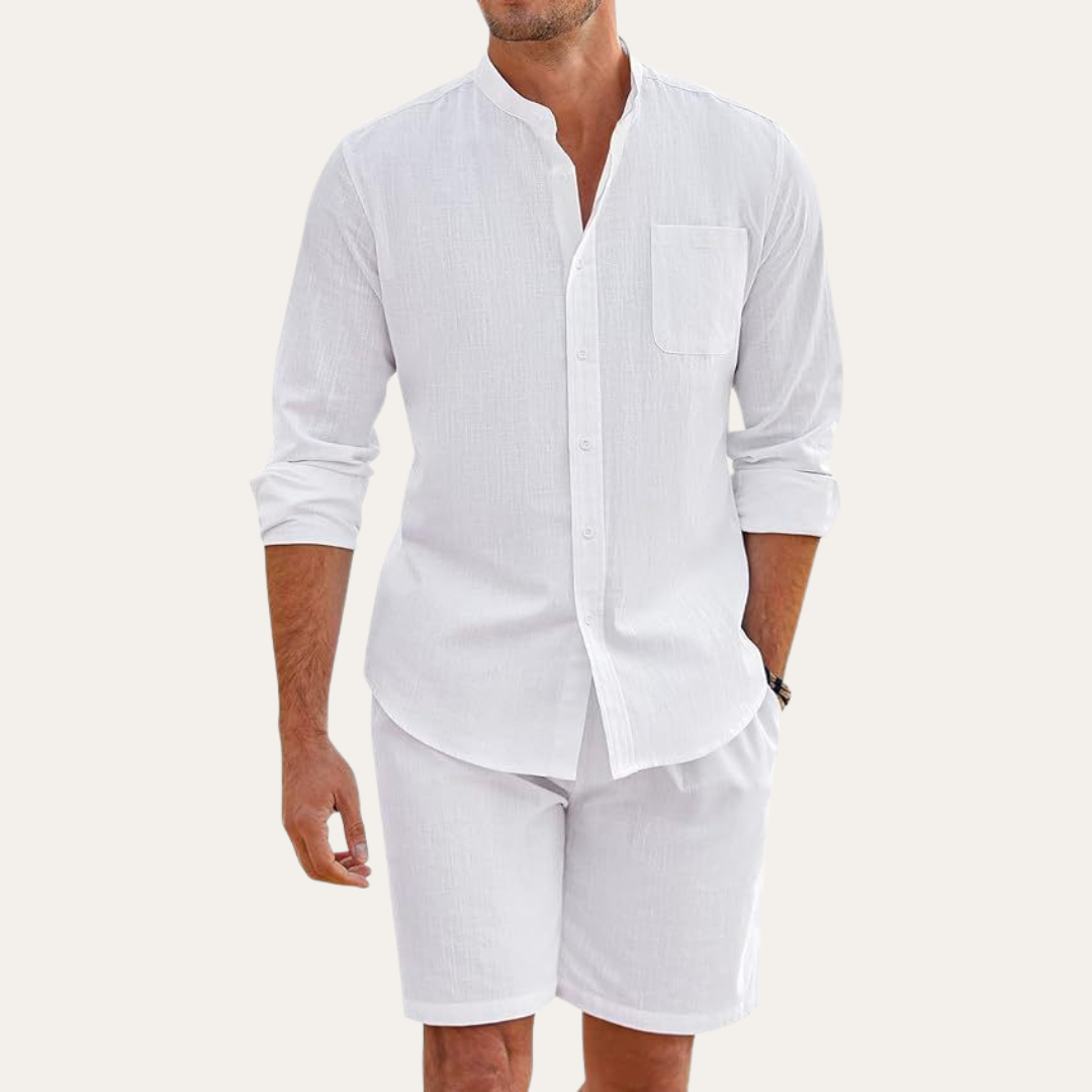 Leo | Men's Linen Shirt and Shorts Set