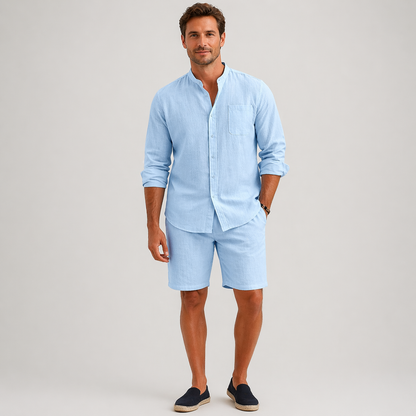 Leo | Men's Linen Shirt and Shorts Set