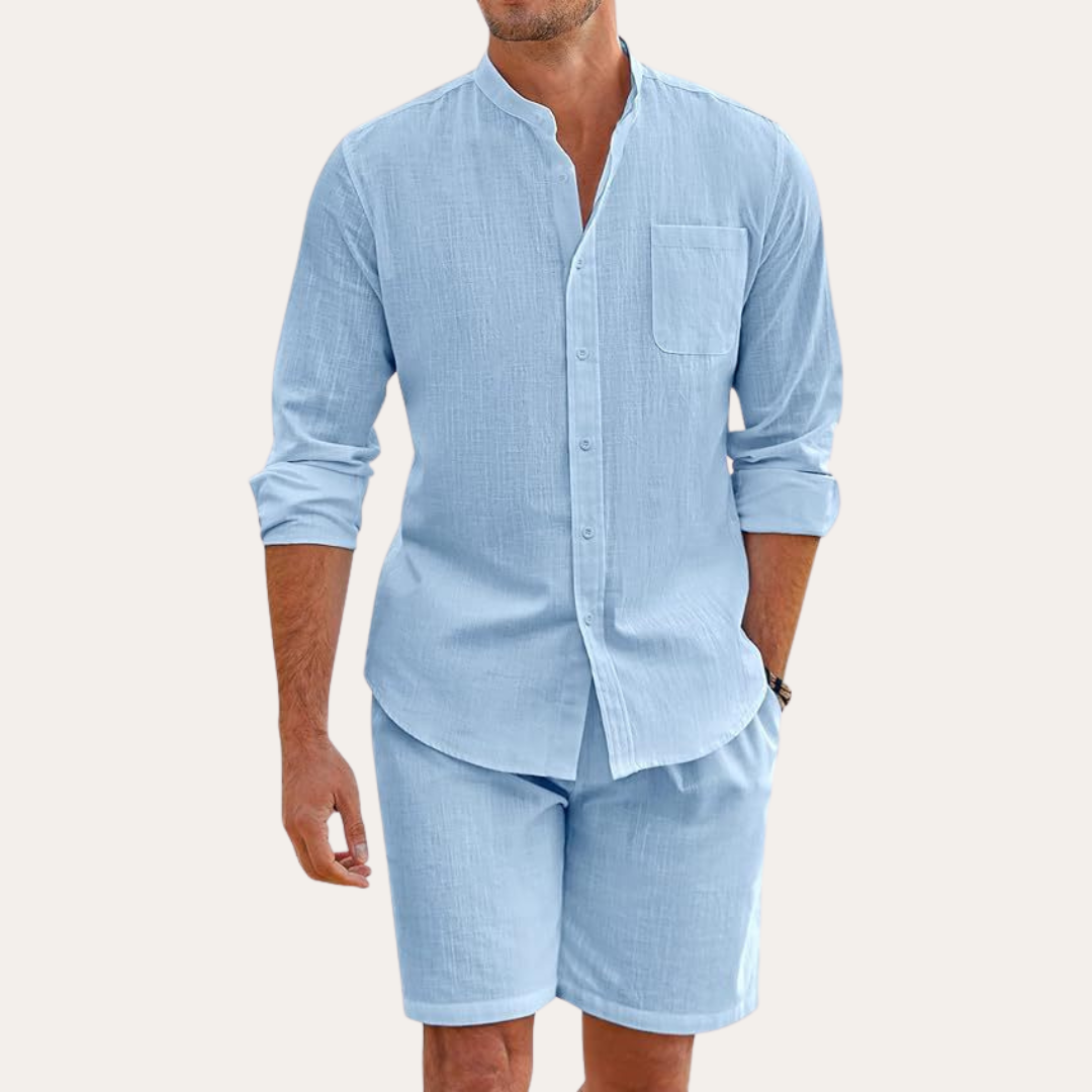 Leo | Men's Linen Shirt and Shorts Set