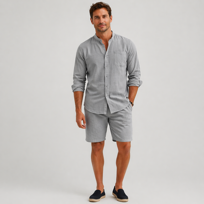 Leo | Men's Linen Shirt and Shorts Set