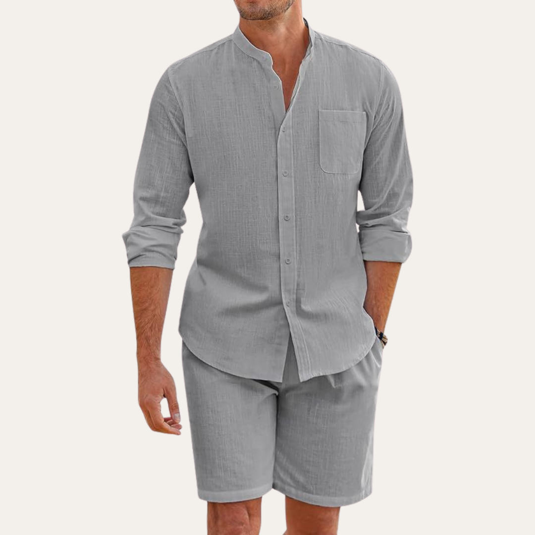 Leo | Men's Linen Shirt and Shorts Set