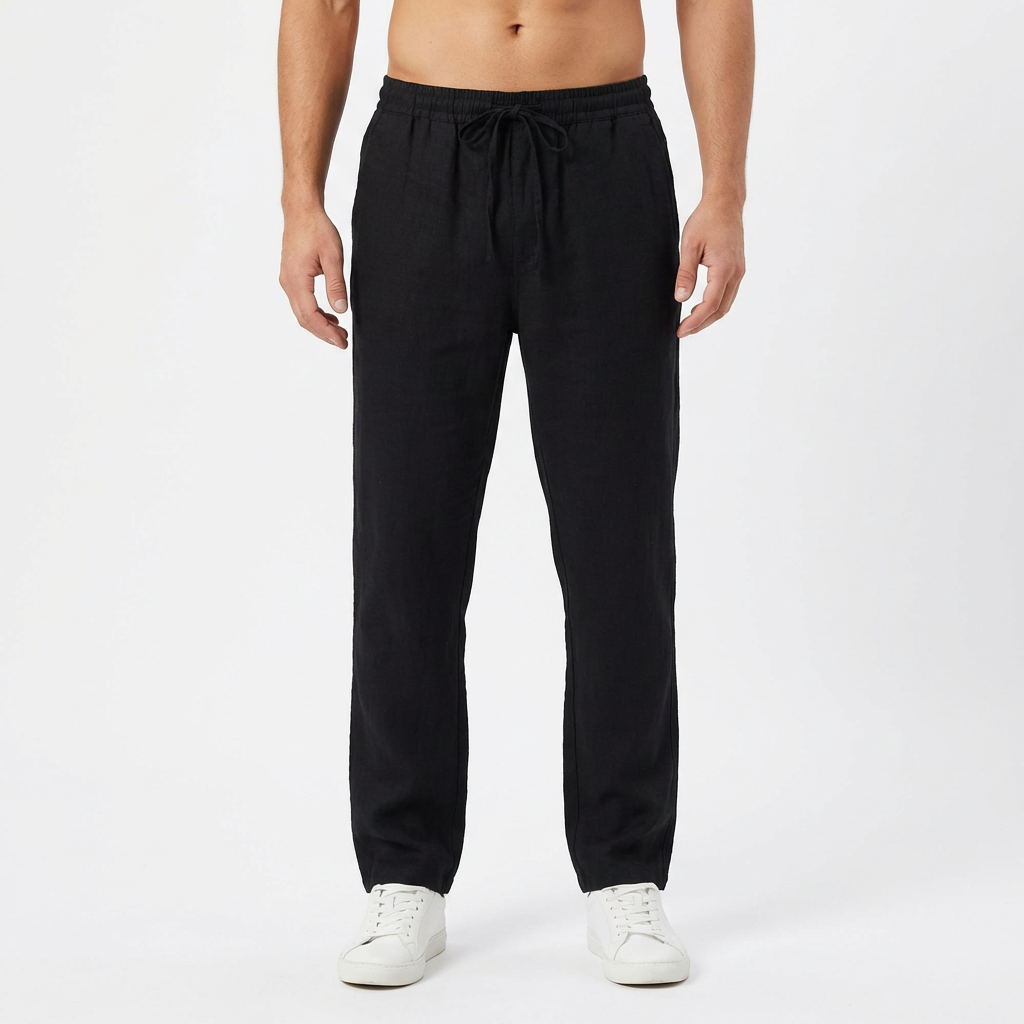 Jake | Men's Straight-Leg Cotton Linen Drawstring Pants