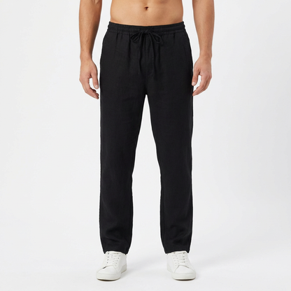 Jake | Men's Straight-Leg Cotton Linen Drawstring Pants