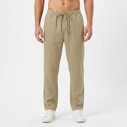 Jake | Men's Straight-Leg Cotton Linen Drawstring Pants