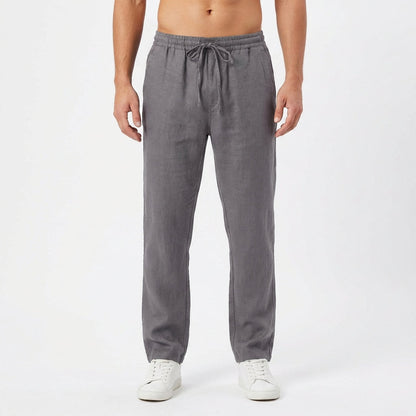 Jake | Men's Straight-Leg Cotton Linen Drawstring Pants