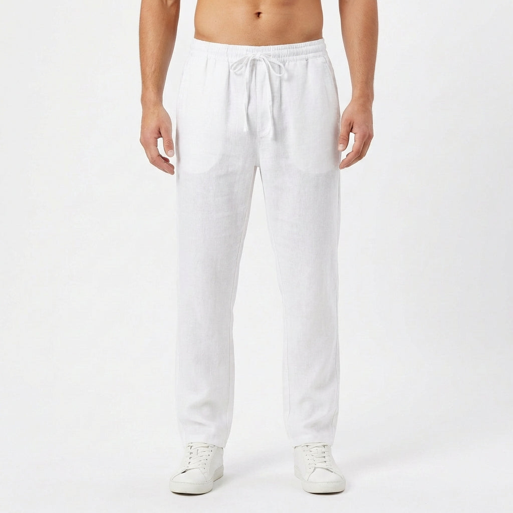 Jake | Men's Straight-Leg Cotton Linen Drawstring Pants