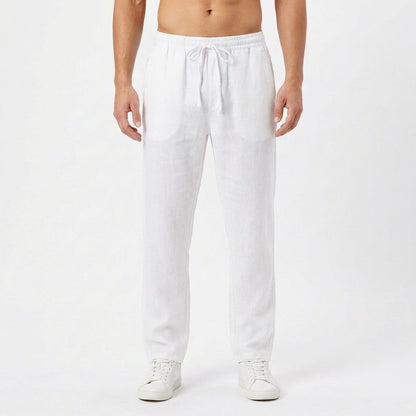 Jake | Men's Straight-Leg Cotton Linen Drawstring Pants