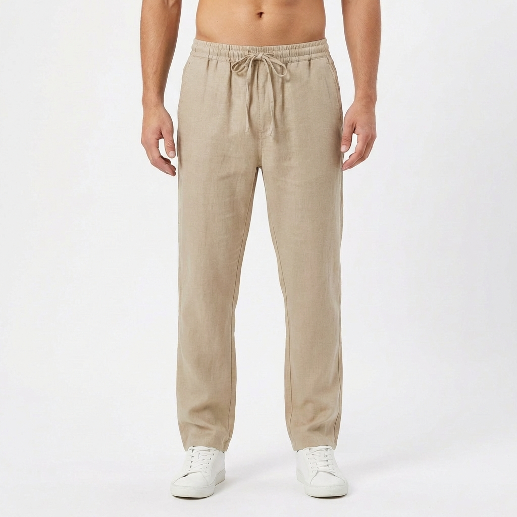 Jake | Men's Straight-Leg Cotton Linen Drawstring Pants