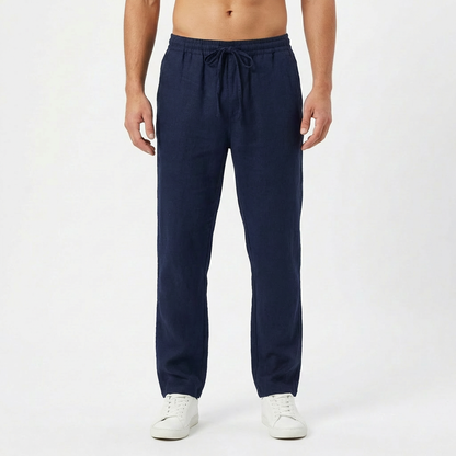 Jake | Men's Straight-Leg Cotton Linen Drawstring Pants