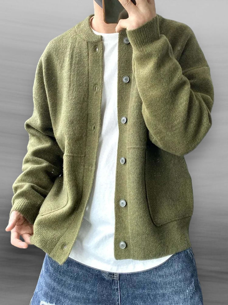 Reuben | Crew Neck Button-Front Cardigan