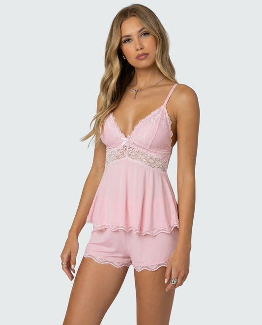 Tahlee | Elegant Lace Trim Women's Cami Set