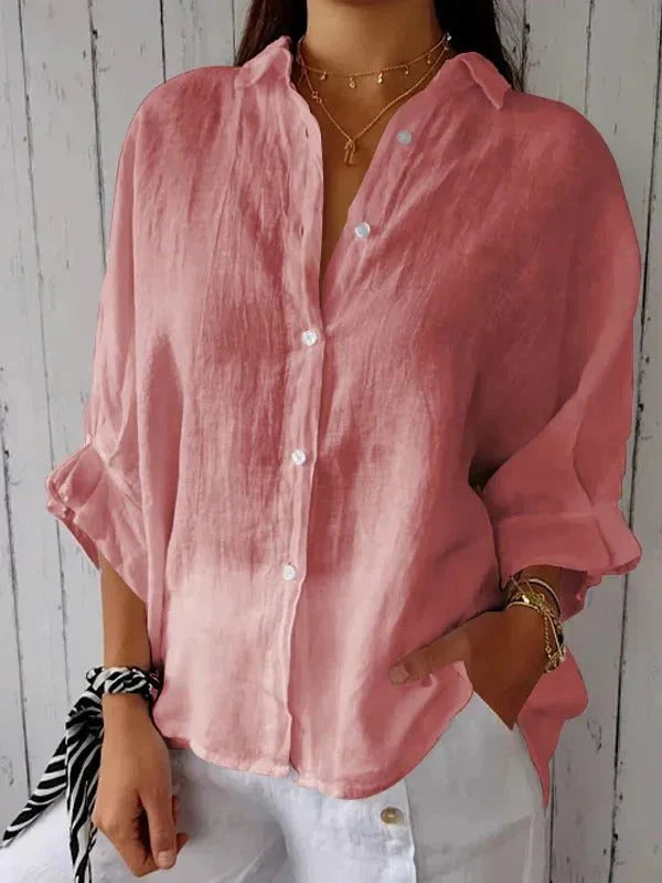 Amelie Rousseau | Women's Relaxed Linen Button Shirt