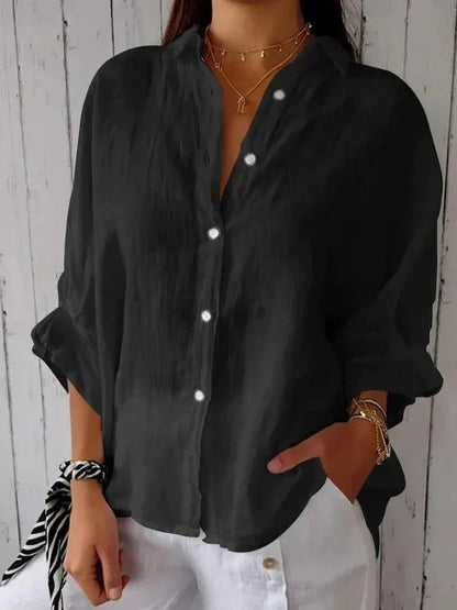 Amelie Rousseau | Women's Relaxed Linen Button Shirt