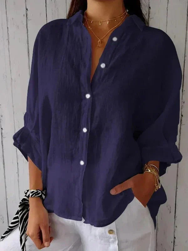 Amelie Rousseau | Women's Relaxed Linen Button Shirt