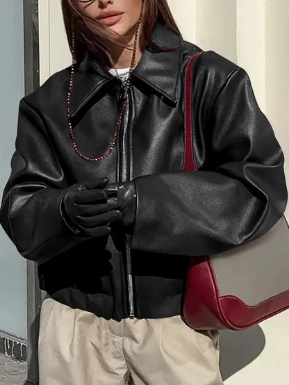 Karen | Women's Relaxed Fit Zip-Up Bomber Jacket