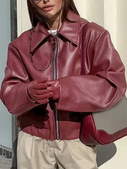 Karen | Women's Relaxed Fit Zip-Up Bomber Jacket