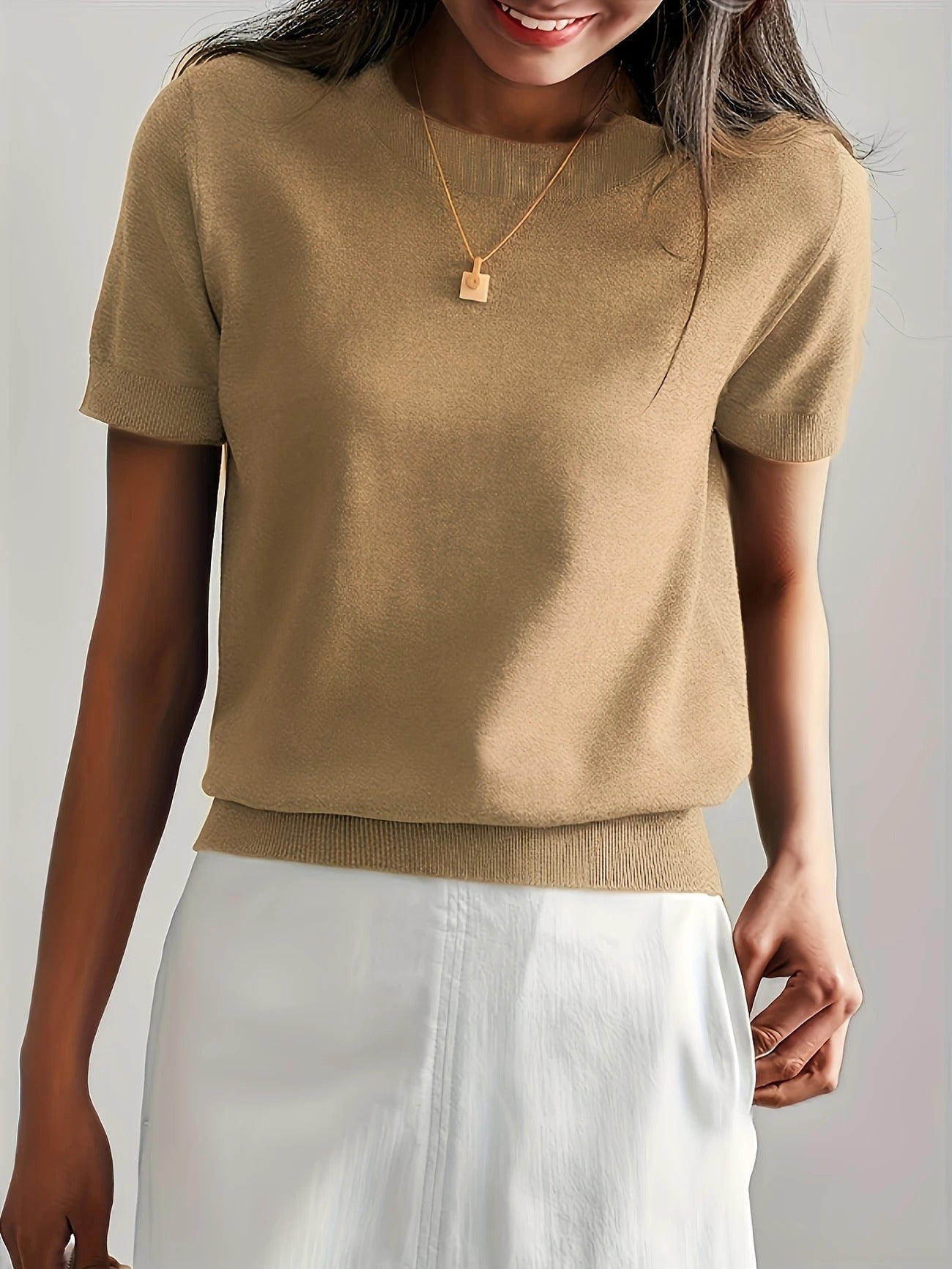 Sable | Knit Crew Neck T-Shirt