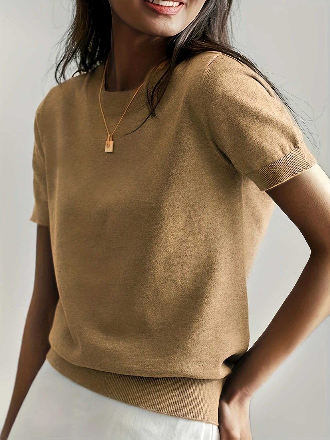Sable | Knit Crew Neck T-Shirt