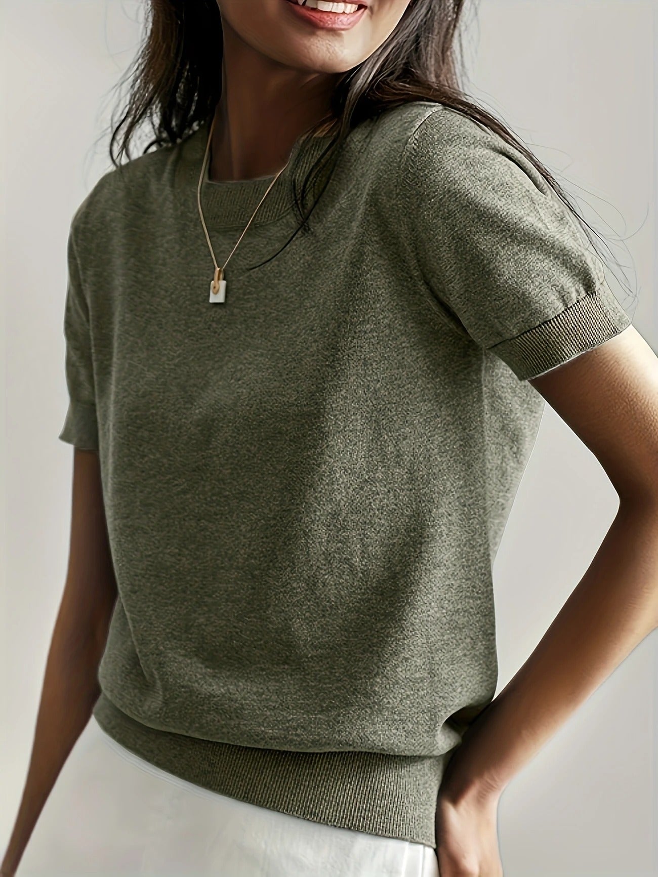 Sable | Knit Crew Neck T-Shirt