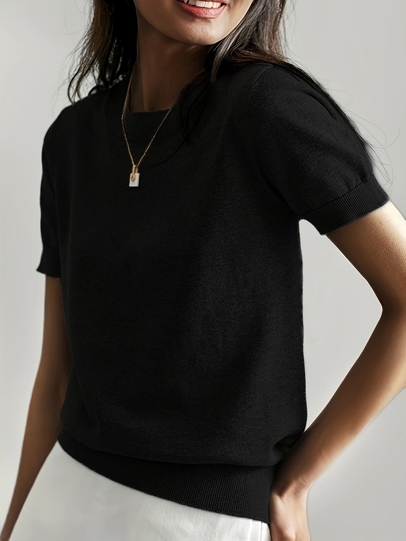 Sable | Knit Crew Neck T-Shirt