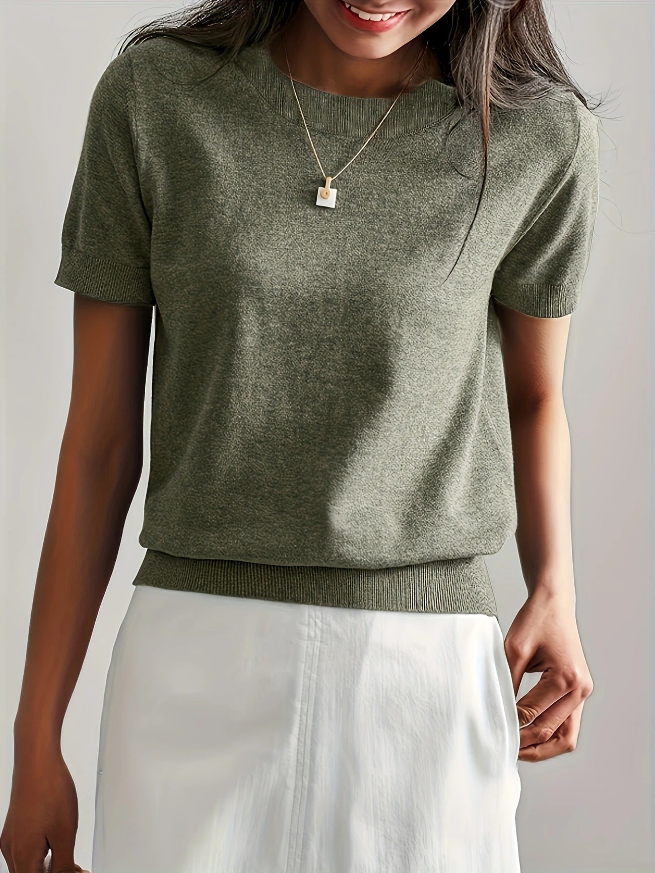 Sable | Knit Crew Neck T-Shirt