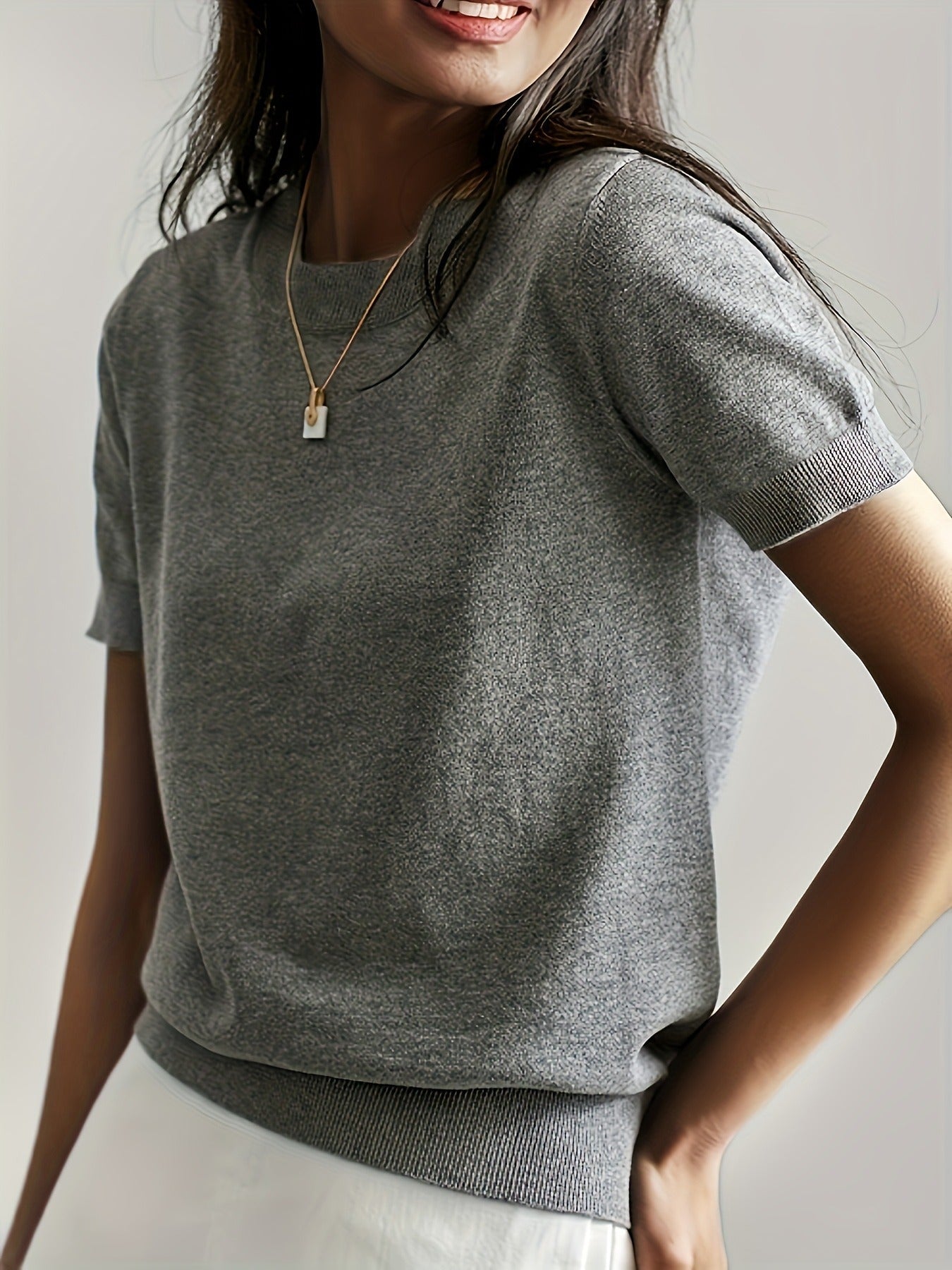 Sable | Knit Crew Neck T-Shirt