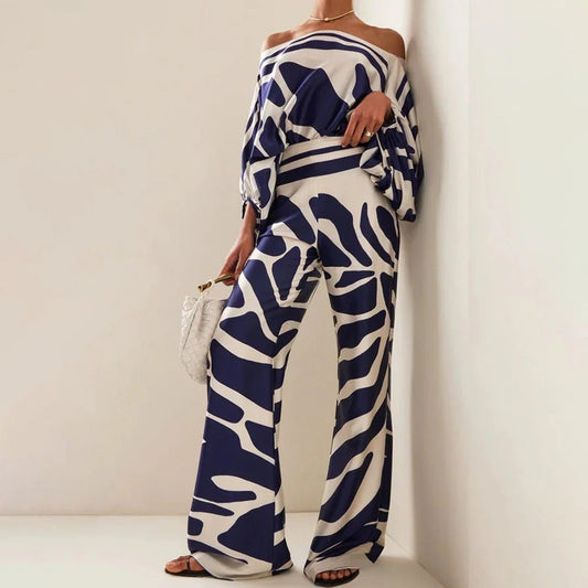 Navara | Abstract Print Two-Piece Lounge Set Women
