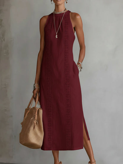 Lacenda | Lace Panel Relaxed Summer Midi Dress