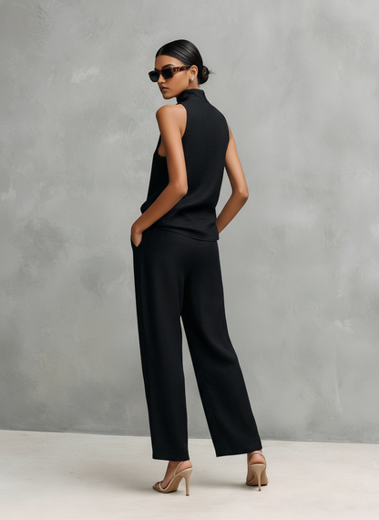 Bianca | Black Sleeveless Top and Pants Set