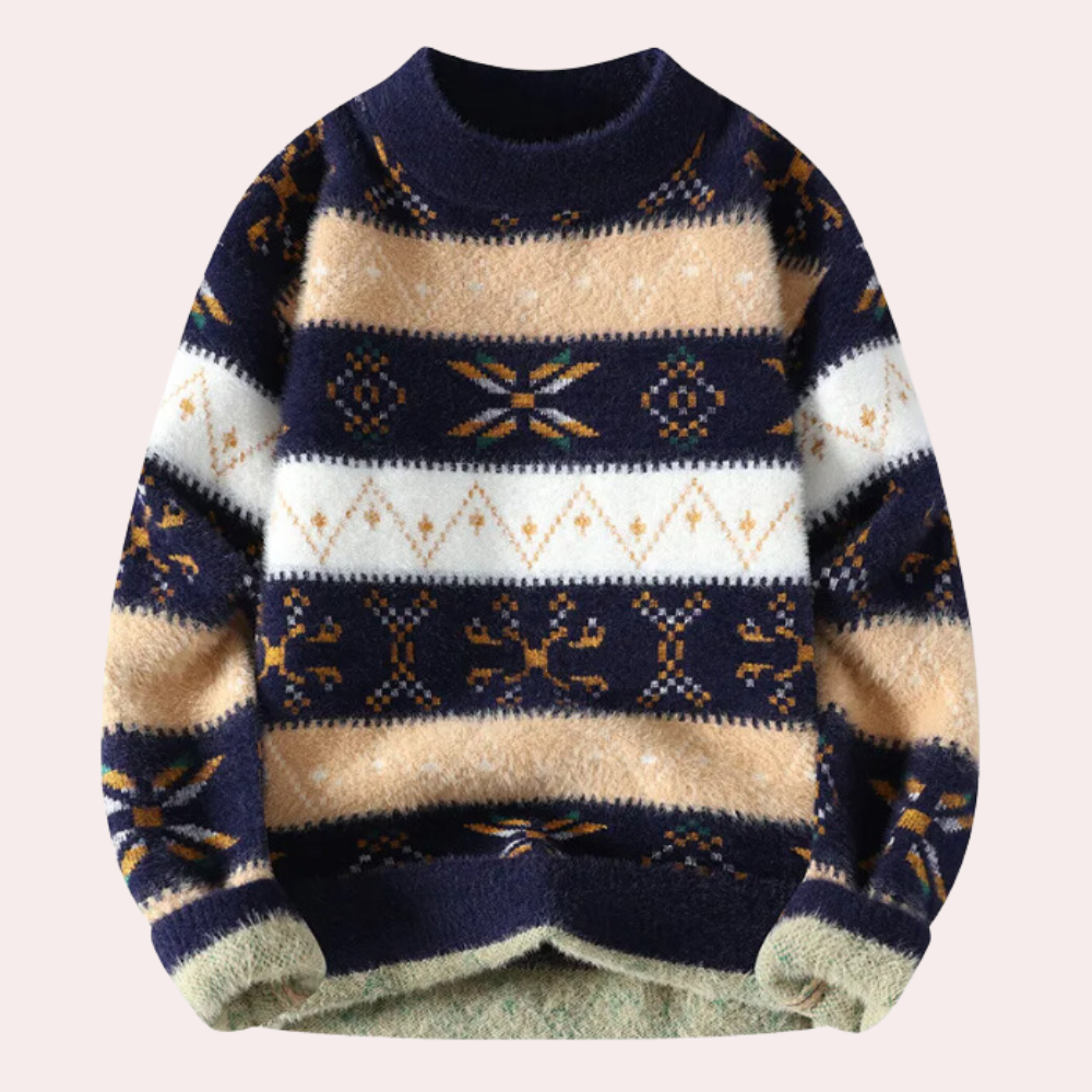 Morgan | Men's Patterned Crew Neck Sweater