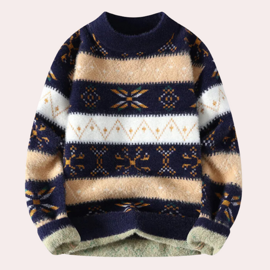 Morgan | Men's Patterned Crew Neck Sweater
