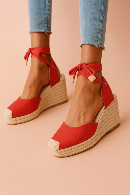 Maja | Ankle-Tie Espadrille Wedge Sandals