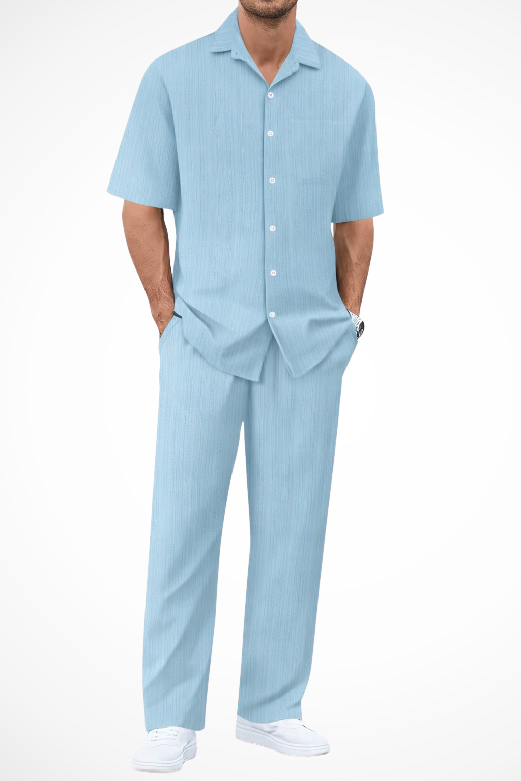 Zac | Men's Textured Summer Co-Ord Set