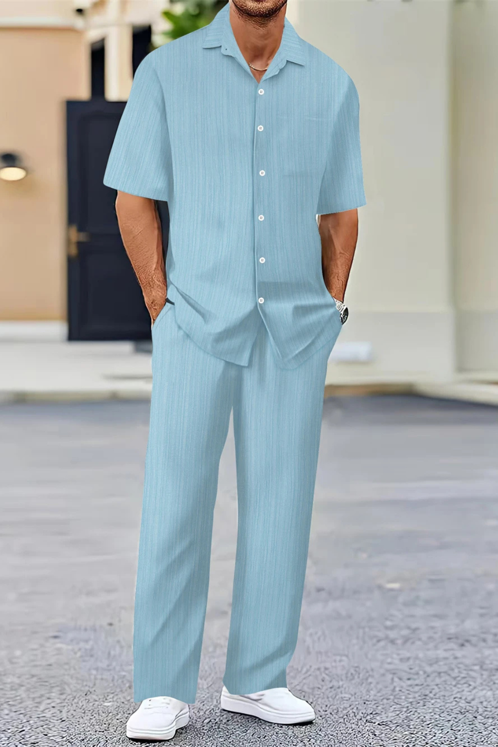 Zac | Men's Textured Summer Co-Ord Set
