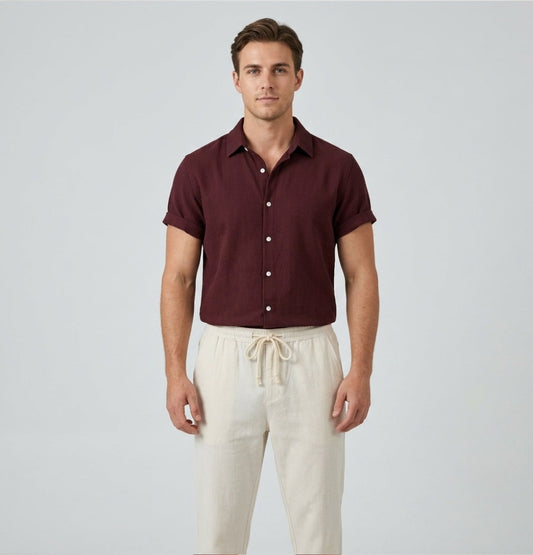 Nico | Men's Linen Shirt and Drawstring Pants Set