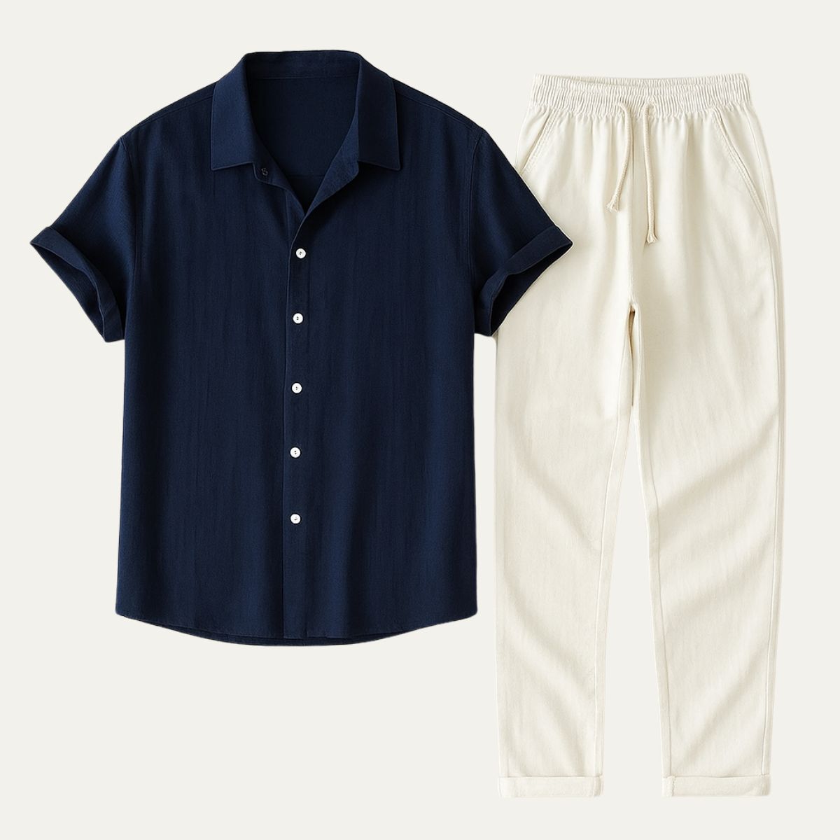 Nico | Men's Linen Shirt and Drawstring Pants Set