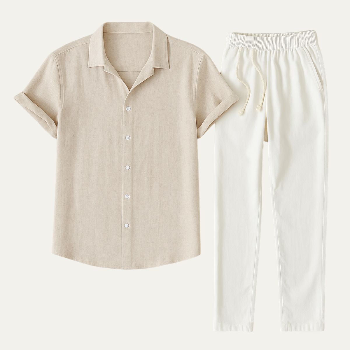 Nico | Men's Linen Shirt and Drawstring Pants Set