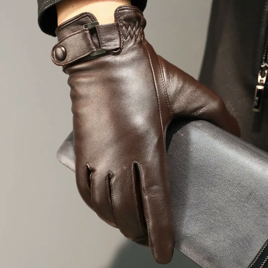 Men’s Genuine Leather Gloves with Fleece Interior