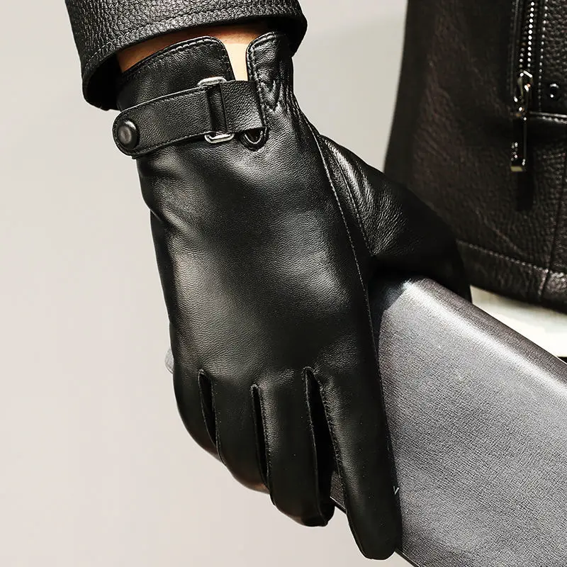 Men’s Genuine Leather Gloves with Fleece Interior
