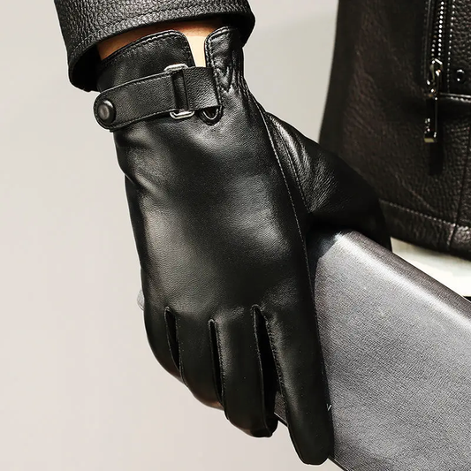 Men’s Genuine Leather Gloves with Fleece Interior