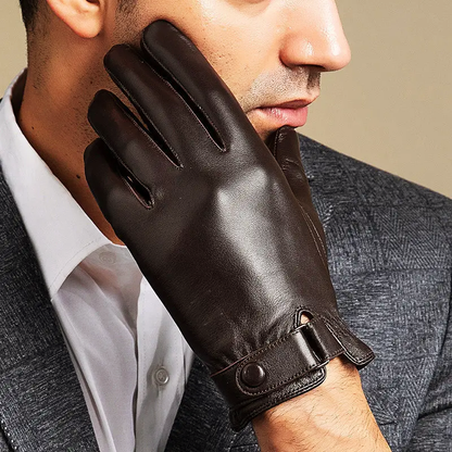 Men’s Genuine Leather Gloves with Fleece Interior