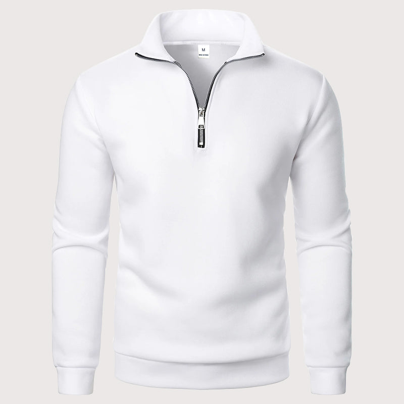 Vaughan | Quarter Zip Stand Collar Sweatshirt Warm Lining