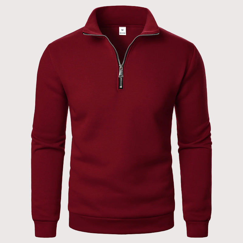 Vaughan | Quarter Zip Stand Collar Sweatshirt Warm Lining
