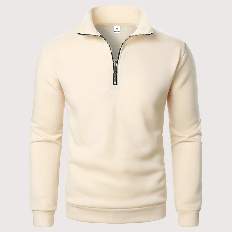 Vaughan | Quarter Zip Stand Collar Sweatshirt Warm Lining