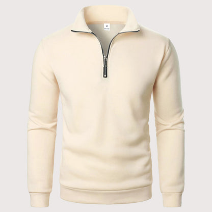 Vaughan | Quarter Zip Stand Collar Sweatshirt Warm Lining