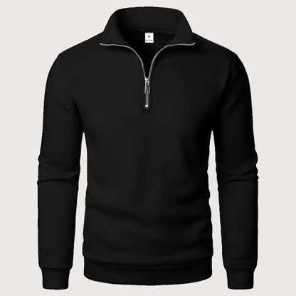 Vaughan | Quarter Zip Stand Collar Sweatshirt Warm Lining
