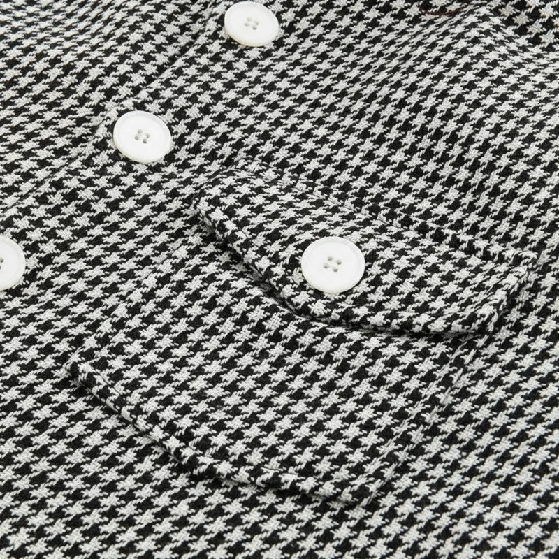 Linus | Houndstooth Button Down Shacket Chest Pocket