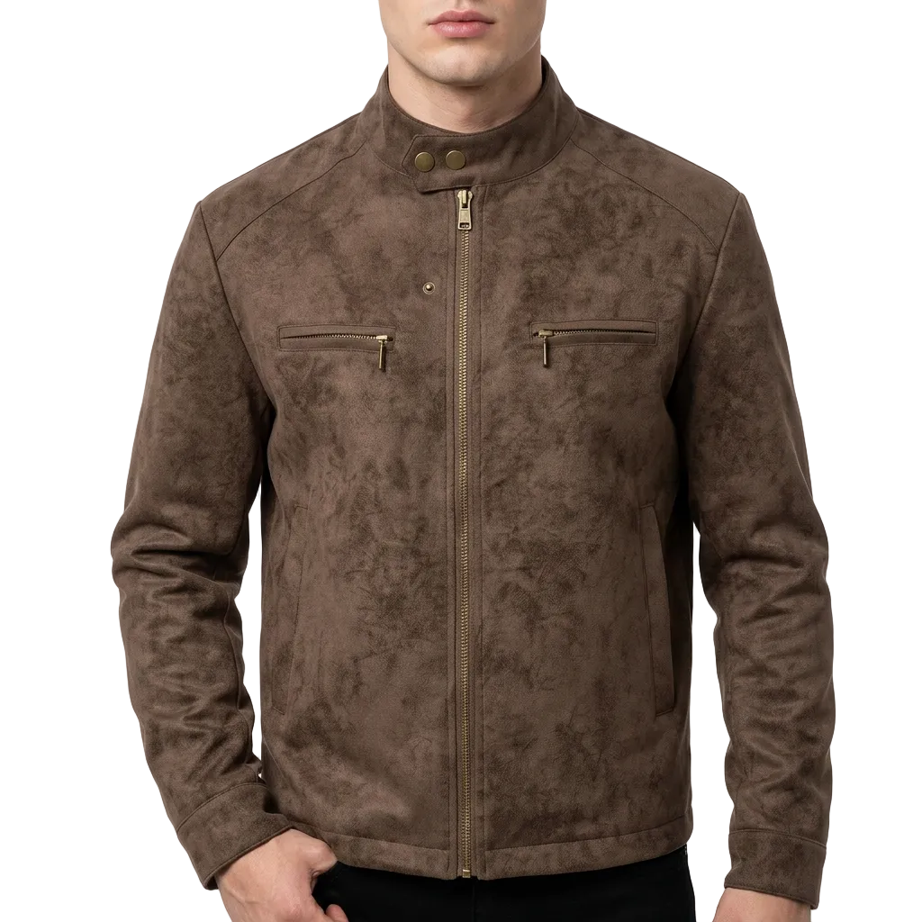 Jax | Men's Stand Collar Biker Zip Jacket